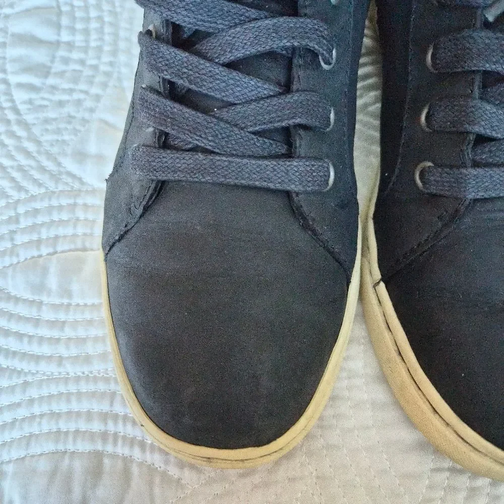VGUC UGG Gradie Hi Top Lace-Up Zip Trainer Black Leather Shoes Boot Women 8
